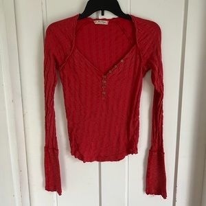 We The Free Long Sleeve Rib Knit Top